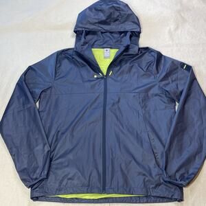 BMW Motorsports: Rain Jacket/Wind Breaker, Men's L Navy Blue w/Accent Striping